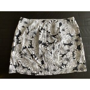 GAP Ladies Black and White Floral Stretch Skirt Size 14 (U9) 0219
